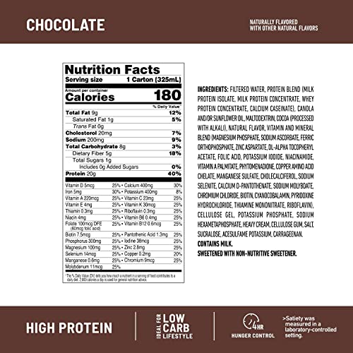 SlimFast Protein Shake, Chocolate, 20g Protein, Meal Replacement, 12 Count R712103