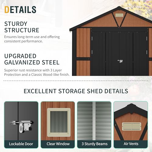 Outdoor Storage Shed 5x3 Ft Metal Steel with Lockable Door N4246
