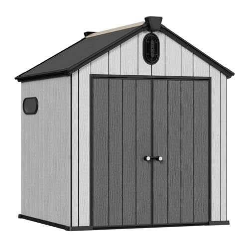Outdoor Resin Storage Shed 6x6 FT with Lockable Door U754