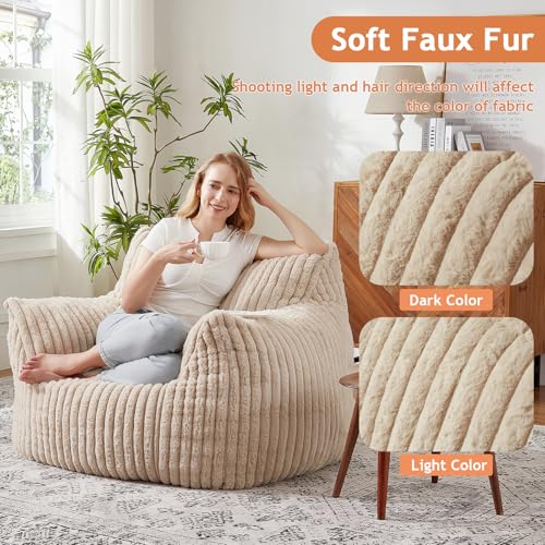 Giant Bean Bag Chair with Filling and Armrests for Adults Teens P241564