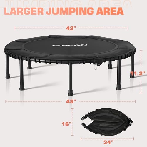 BCAN Foldable Mini Trampoline for Kids and Adults, 40/48 Inch F9667