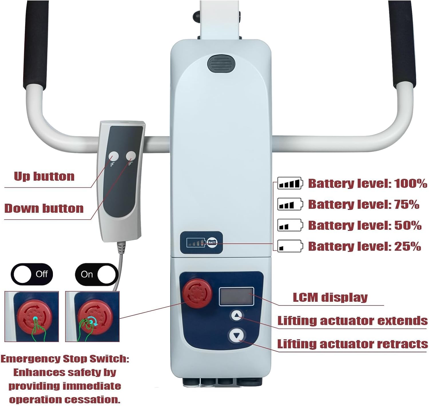 Aluminum Folding Electric Patient Lift with MOTECK Motor for Home T931