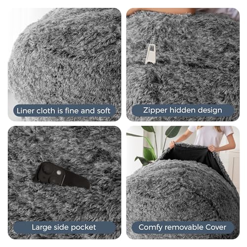 MAXYOYO Giant Bean Bag Chair Bed for Adults, Convertible Floor Sofa G466