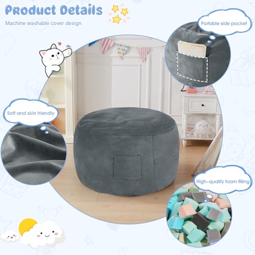 Giant Bean Bag Chair for Adults Convertible Bed with Microfiber Cover Charcoal G62613