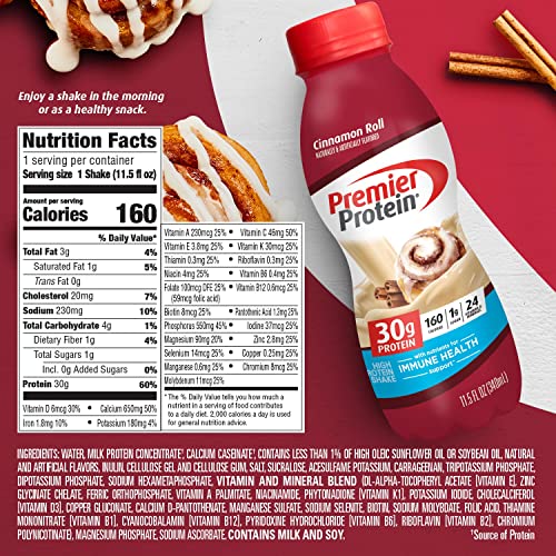 Premier Protein Shake Café Latte, 30g Protein, 11.5 fl oz, 12 Pack B4466