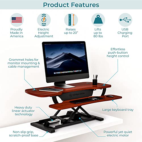 VERSADESK PowerPro™ 36 Inch Electric Standing Desk Converter, Black H627