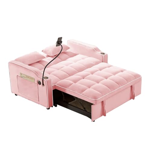 WIIS' IDEA Convertible Sofa Bed 3-in-1 Velvet Sleeper with Adjustable Backrest, Gray L188547