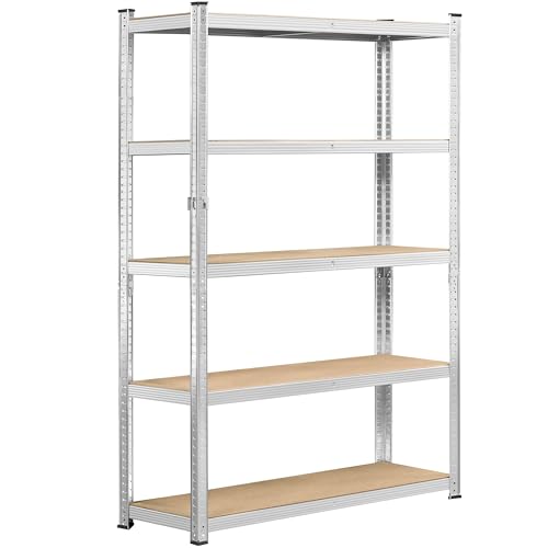 Yaheetech 5-Tier Heavy Duty Garage Shelving Unit, Adjustable Metal Storage Rack, Blue J339478
