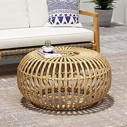 Round Rattan Coffee Table, All-Weather and Rust Resistant R50926