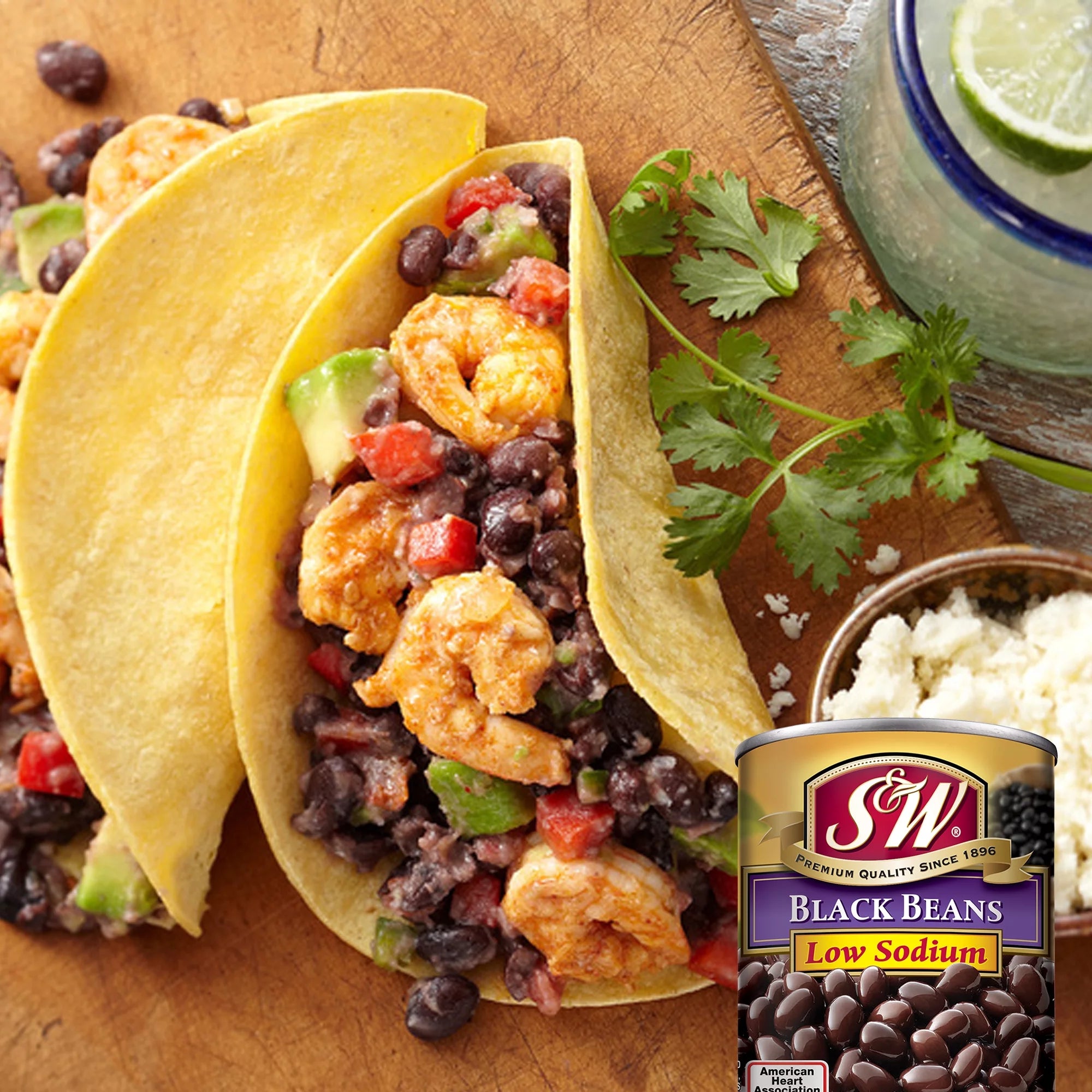 S&W Low Sodium Canned Black Beans, 15 oz (12 Pack) W2024