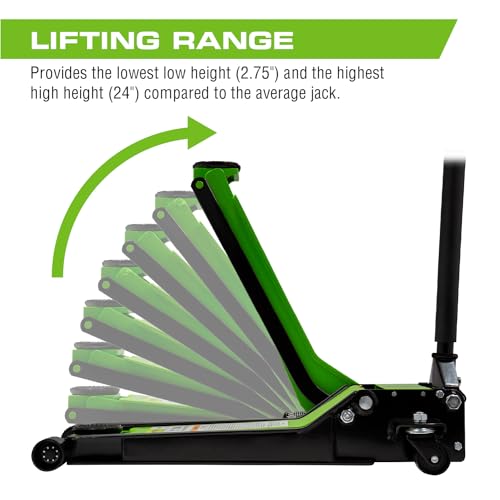 ARCAN Tools 3-Ton Quick Rise Aluminum Floor Jack with Dual Pump Pistons I786