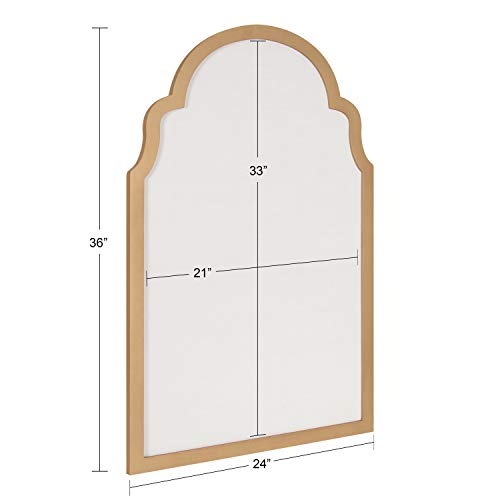 Kate and Laurel Holbrook Glam Framed Arch Fabric Pinboard, 24 x 36, Gold V337
