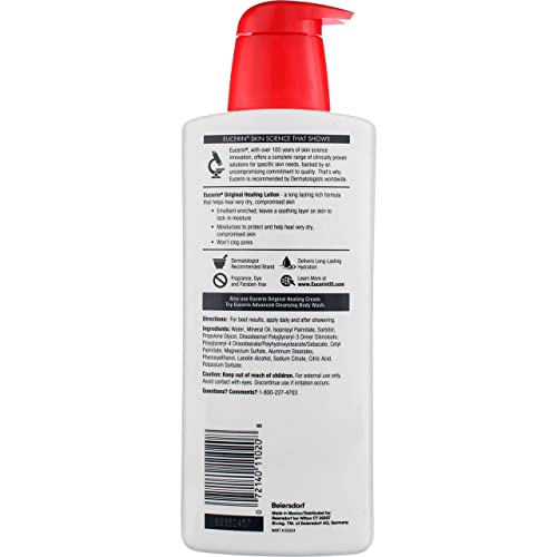 Eucerin Original Healing Lotion Fragrance Free Rich for Extremely Dry Skin, 8.4 oz (Pack of 3) S474