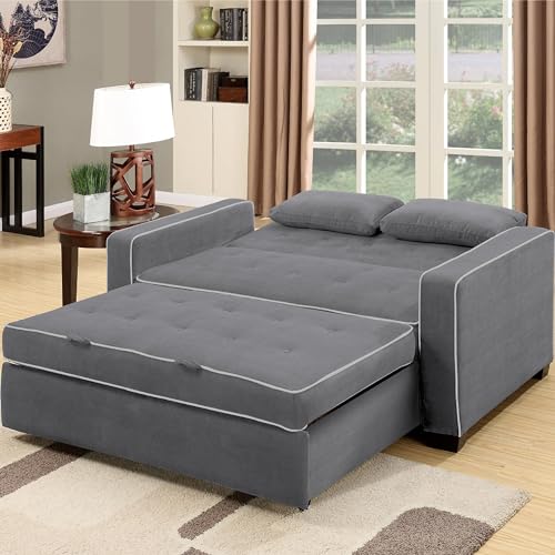 Serta Ainsley Convertible Sleeper Sofa Queen Size Navy Velvet V951