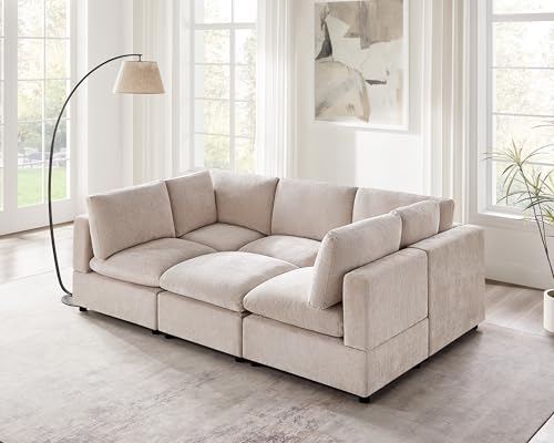 Modular Sectional Sofa with Ottoman for Small Apartments U669203