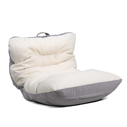 Big Joe Dorm Bean Bag Chair with Drink Holder, Black Smartmax, 3 ft Q1693