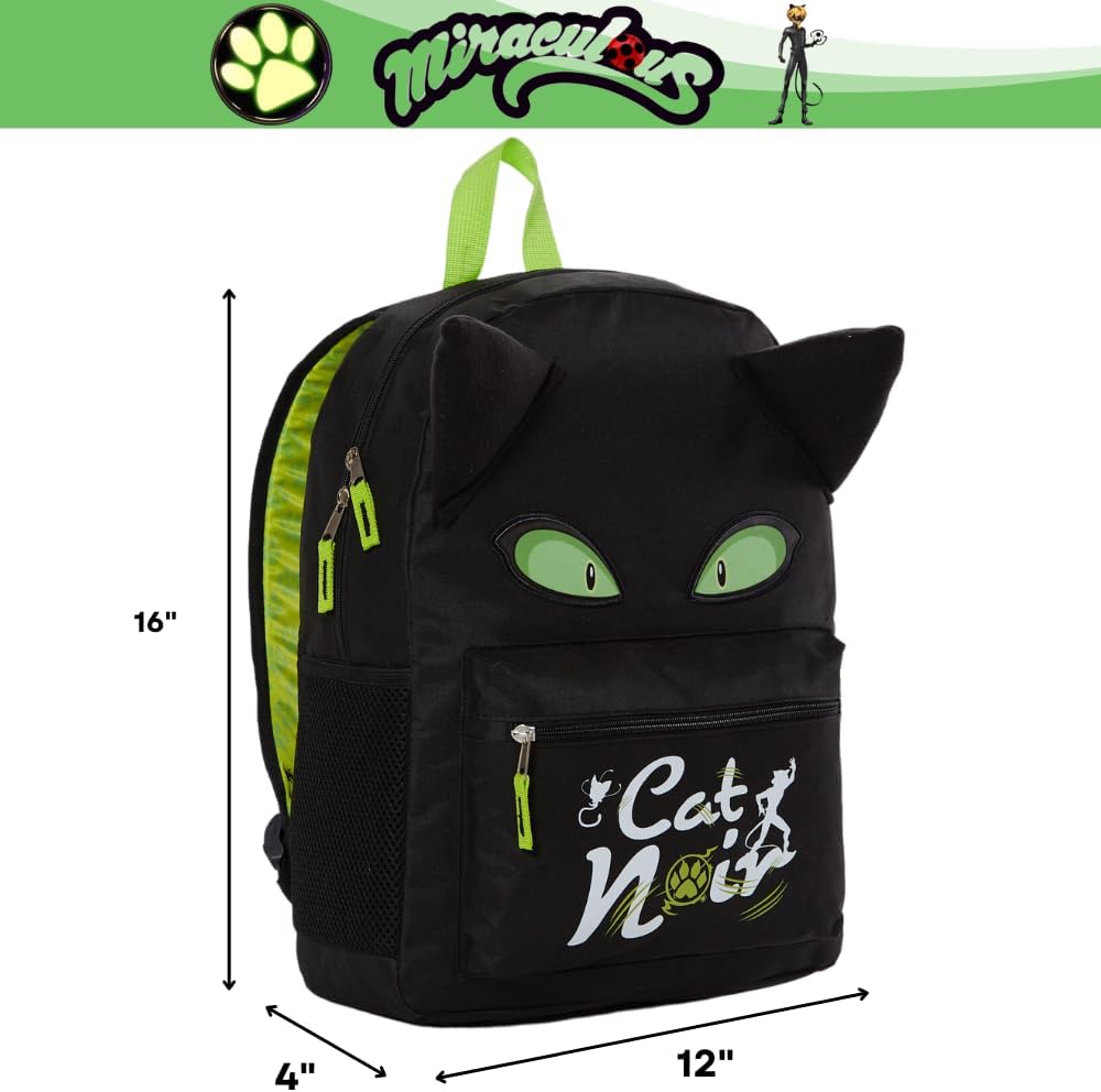 Miraculous Ladybug Cat Noir Backpack 16 inch Black F8146