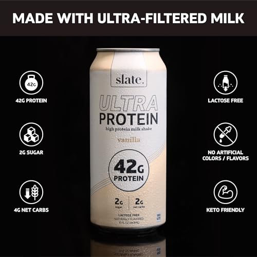Slate Milk Ultra High Protein Shake Chocolate 15 fl oz 12 Cans O164