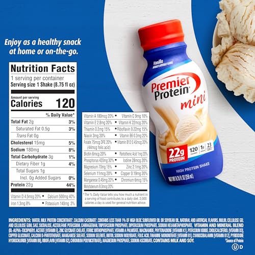 Premier Protein Shake MINIs Chocolate, 8.75 fl oz, Pack of 12 O5594