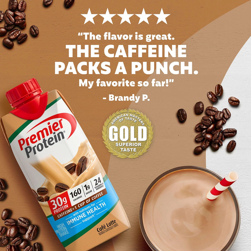 Premier Protein Café Latte High Protein Shake, 11 fl oz, 15 Pack N7345