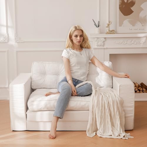 YOSHOOT Loveseat Sleeper Sofa 55" Convertible Sofa Bed Couch with Reclining Backrest U145129