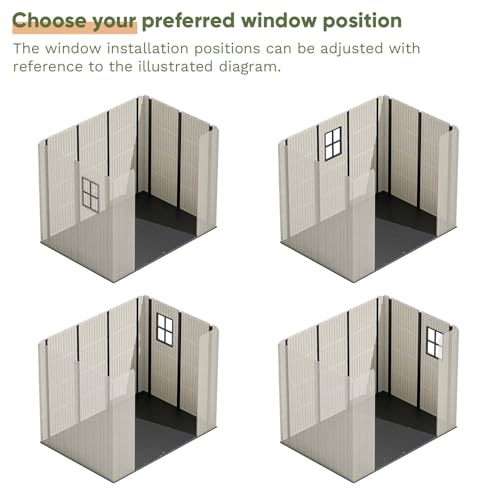 Patiowell 8 x 12 FT Plastic Outdoor Storage Shed with Floor, Window and Lockable Door F41822