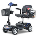 Folding Electric Mobility Scooter, 4.97 mph Max Speed, 10 Mile Range, 300 lbs Weight Capacity, 12V Lead-Acid Batteries, 300W Motor, Silver
