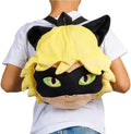 P.M.I. Miraculous Ladybug Plush School Backpack | One of Two 12-Inch-Tall Collectibles | Miraculous Ladybug Toys and Playable Plush Backpacks | Cat Noir