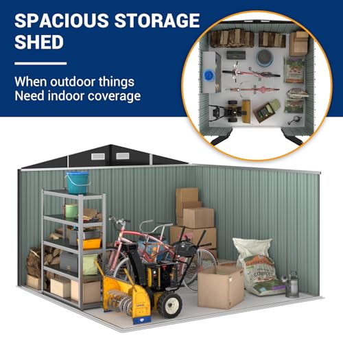 UDPATIO Outdoor Storage Shed 6x6 FT Resin Garden Shed with Lockable Door D90316