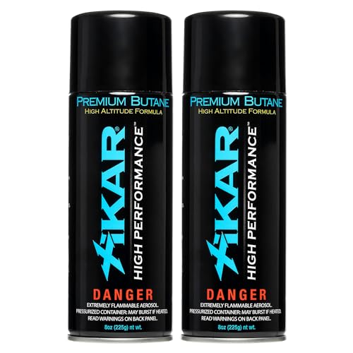 XIKAR PUROFINE High Altitude Performance Butane Fuel Refill - Premium Quality Fuel for Lighters with Jet Flame and Zero Impurities - High Altitude Formula | Pure Butane Refill for Clean Burning - 8 Oz