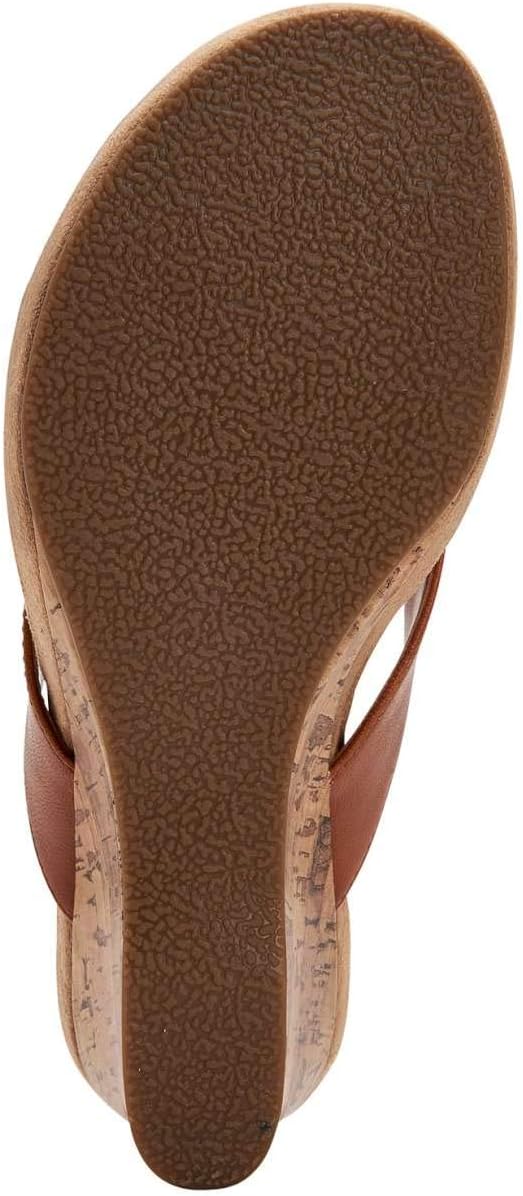 Style & Co. Women's Patent Thong Wedge Sandals Brown 9 Medium V6890