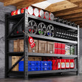 71” W Storage Shelves Heavy Duty, 5000LBS Metal Garage Shelving Units, 4 Tier Storage rack shelf, Steel Industrial Shelving , Adjustable Standing Shelf for Basement/Warehouse 71"W x 24"D x 70"H, Black
