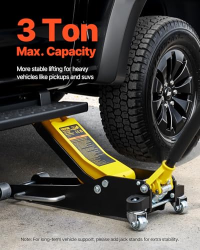 VEVOR 3 Ton Low Profile Aluminum Steel Racing Floor Jack with Dual Pistons Quick Lift Pump Q822
