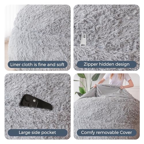 MAXYOYO Giant Bean Bag Chair Bed for Adults, Convertible Floor Sofa G466