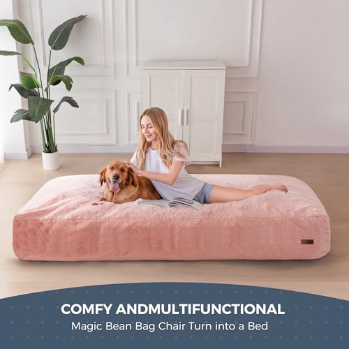 MAXYOYO Giant Bean Bag Chair Bed for Adults, Convertible Floor Sofa G466