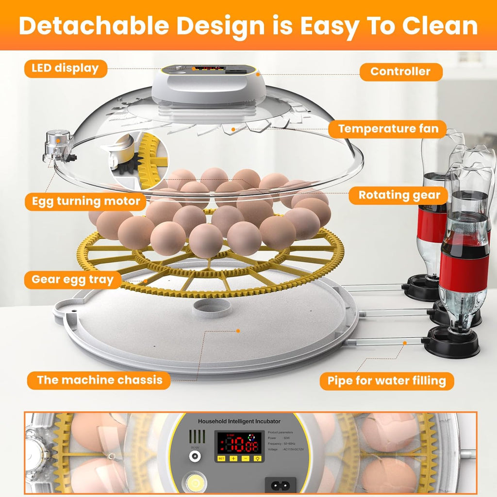 Incubators for Hatching Eggs, 18-60 Eggs with Auto Turning and Water Adding J66328
