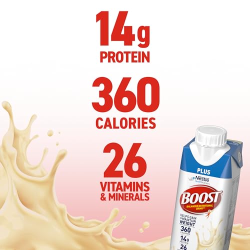 BOOST Plus Nutritional Drink, Rich Chocolate, 8 fl oz, 24 Pack N58514