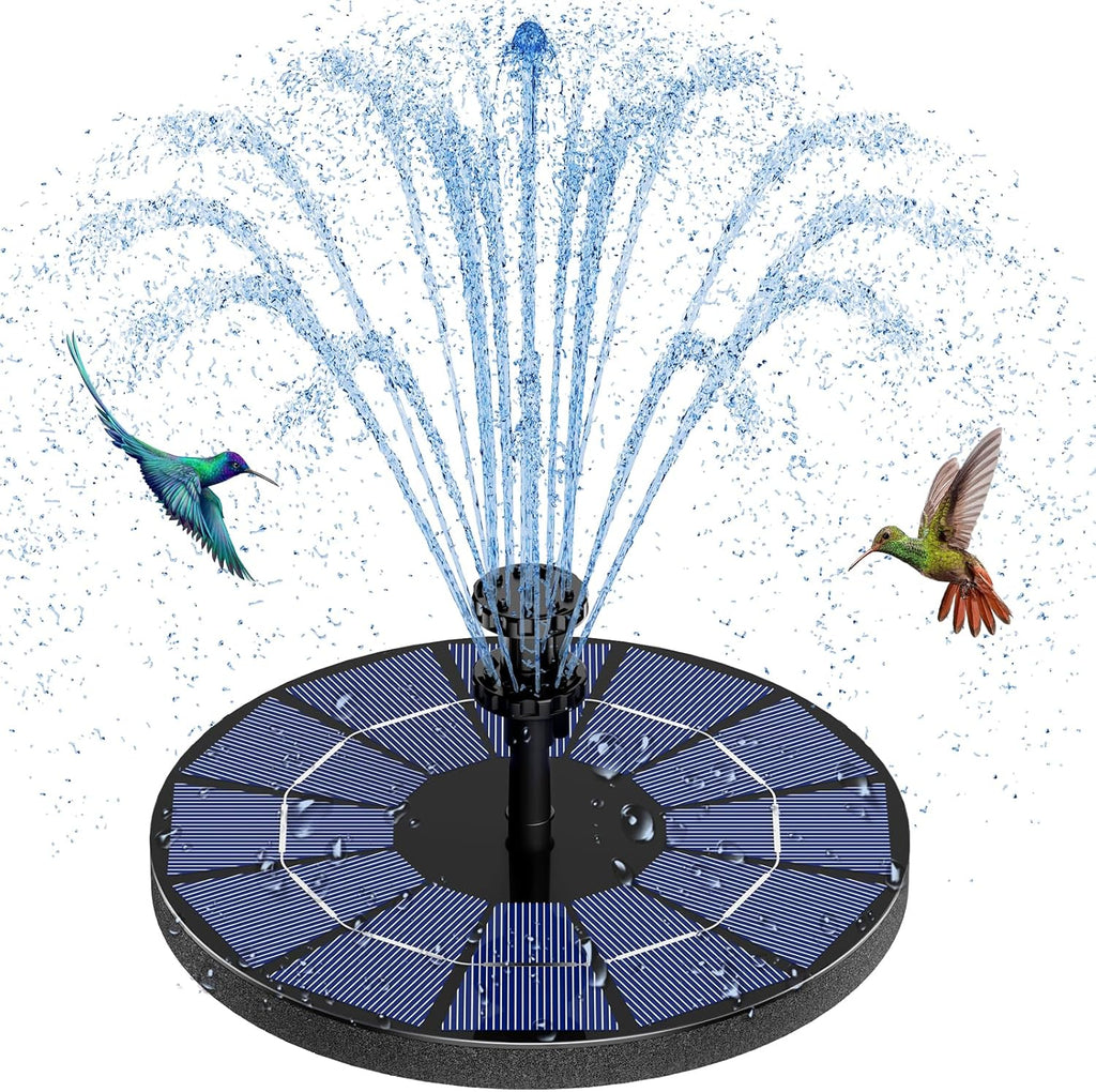AISITIN 3.5W Solar Fountain Pump Built-in 1500mAh Battery, Solar Bird Bath Fountain with 6 Nozzles, Solar Floating Water Fountain Pump for Bird Bath, Fish Tank, Pond, Pool, Garden and Outdoor