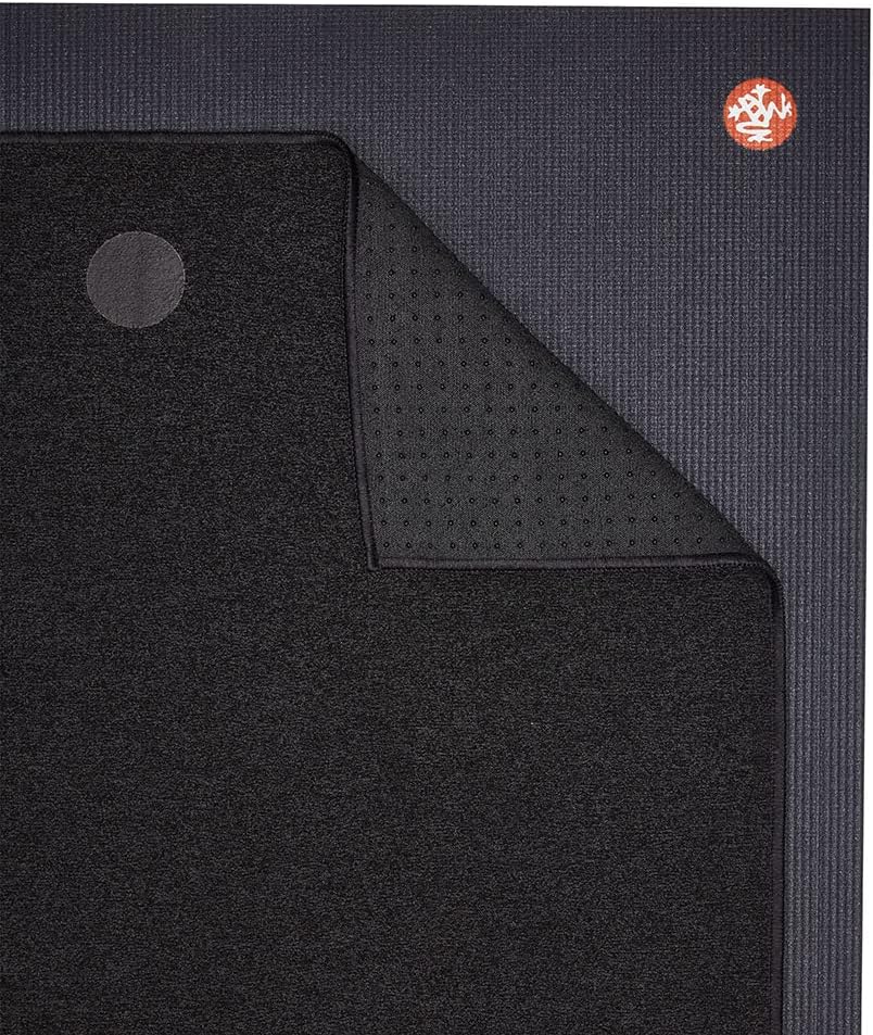 Manduka Yoga Towel for Mat Nonslip Quick Dry Hot Yoga 72 Inch Onyx F67857