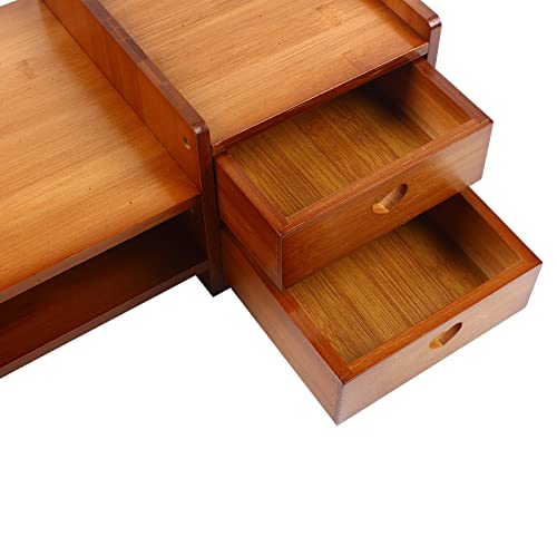 Monitor Stand with Storage Drawer for Laptop and Computer, Wood Color A991