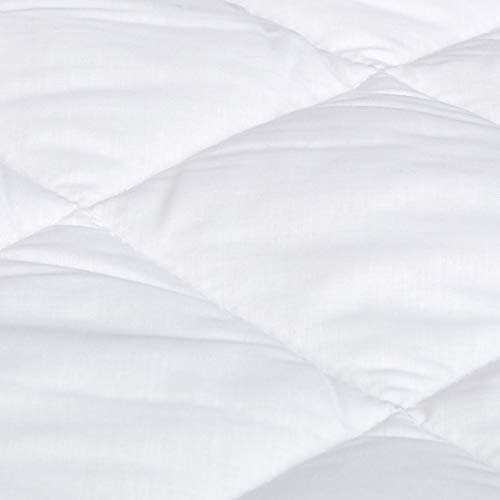 Amazon Basics Hypoallergenic Quilted Mattress Topper Pad, Twin XL, White Q2296