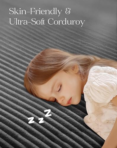 Comfy Cloud Couch with L-Shape Chaise, Modular Sectional Sofa in a Box, Soft Corduroy, Black U67688