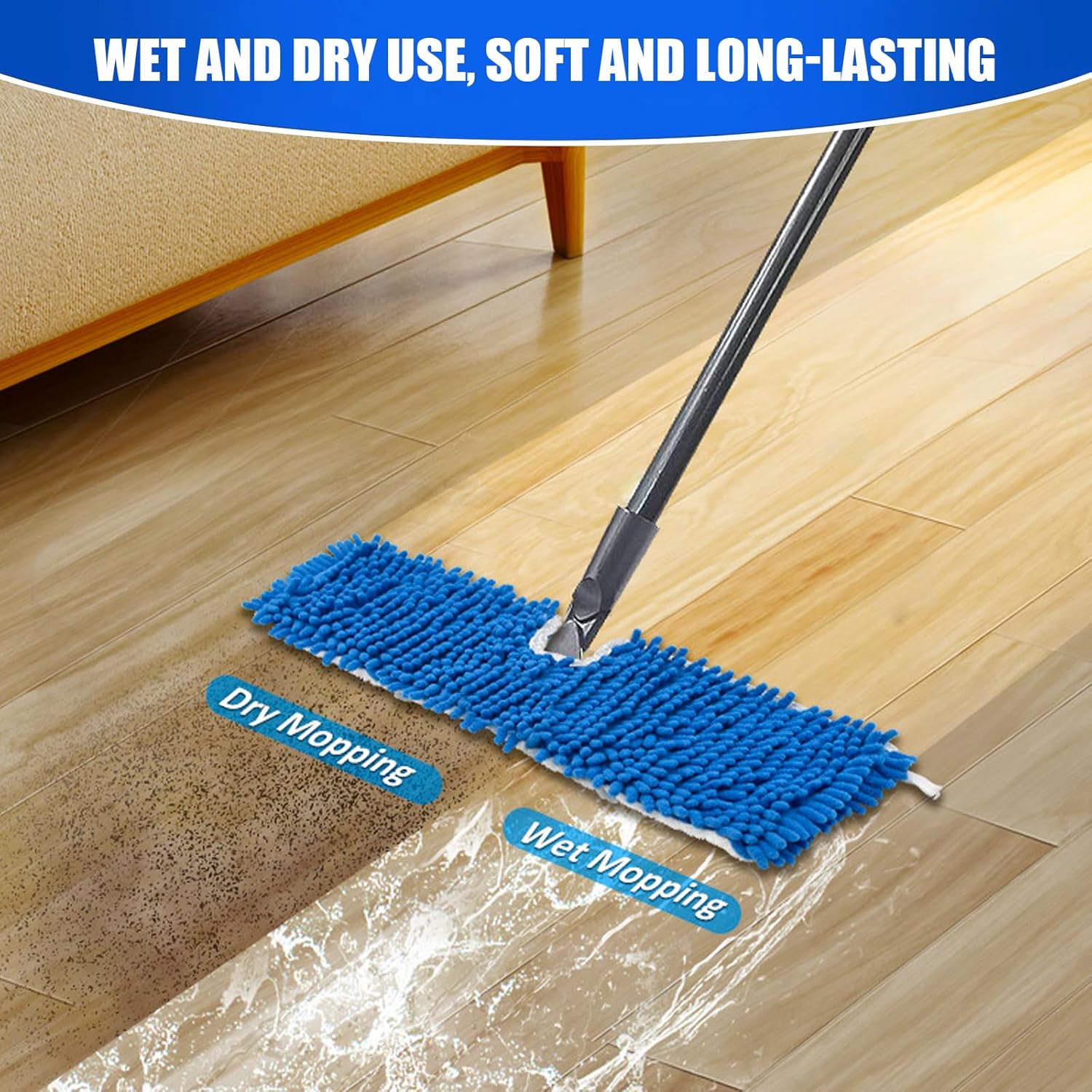 2 Pack Microfiber Mop Refills Compatible with O-Cedar Dual-Action Flip Mop D4314