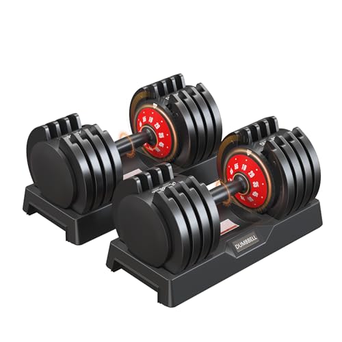 SogesPower Adjustable Dumbbells 5LB to 110LB Free Weight 5 in1 25/55LB Dumbbell Set Multiple Weight Dumbbell with Anti-Slip Metal Handle for Home Gym Equipment Suitable Men&Women