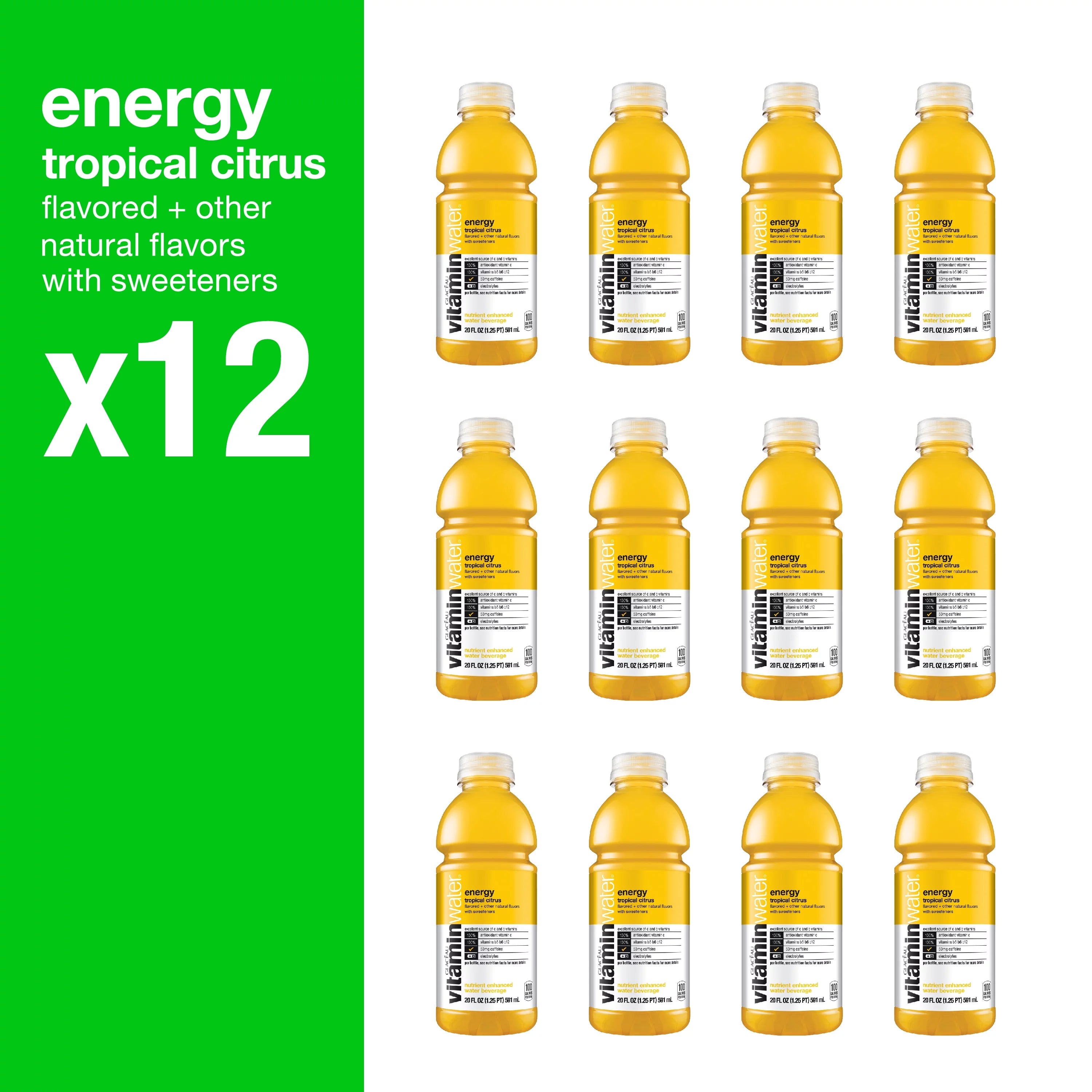 Tropical Citrus Vitaminwater, 20 Fl Oz, 12 Count P7520