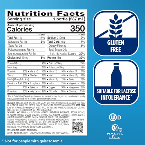 Ensure Plus Milk Chocolate Nutrition Shake with Fiber, 8 fl oz, 24 Pack Y704782