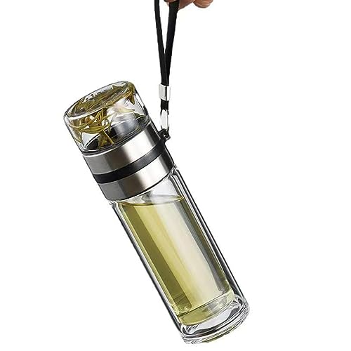 Glass Tea Infuser Bottle Double Wall 15oz with Strainer V82009