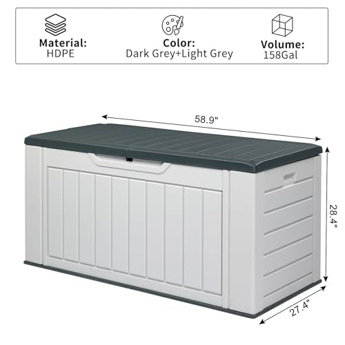 VINGLI Outdoor Storage Shed Resin Cabinet with Lockable Design, White M333440