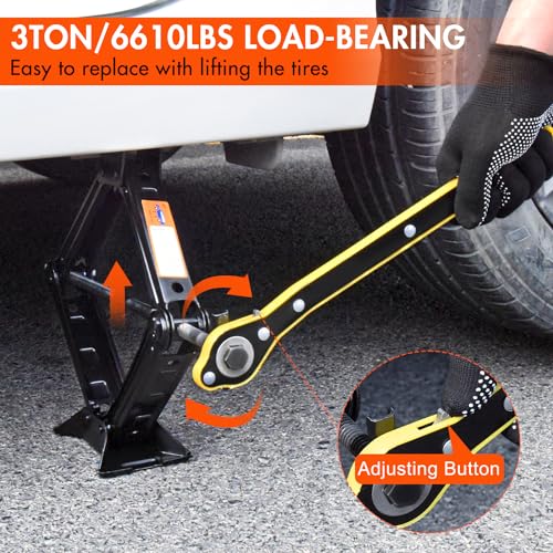 Scissor Jack 3 Ton Tire Changing Kit with Lug Wrench for Car SUV MPV X37986