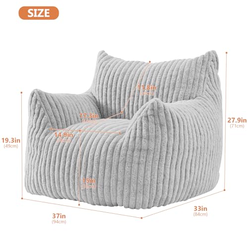 Giant Bean Bag Chair with Filling and Armrests for Adults Teens P241564